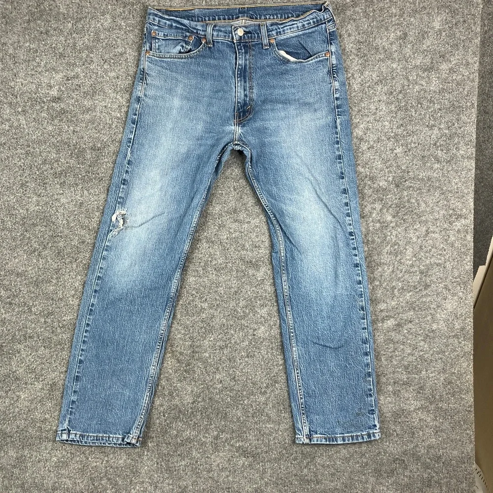 Levi's 505‎ Jeans Mens W36 L30 Straight Fit Light Wash Distressed Denim Pants